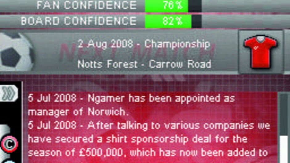 Football Director DS screenshot 1