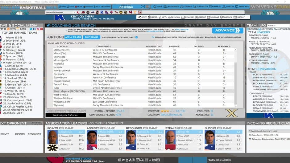 Draft Day Sports: College Basketball 2018 screenshot 4