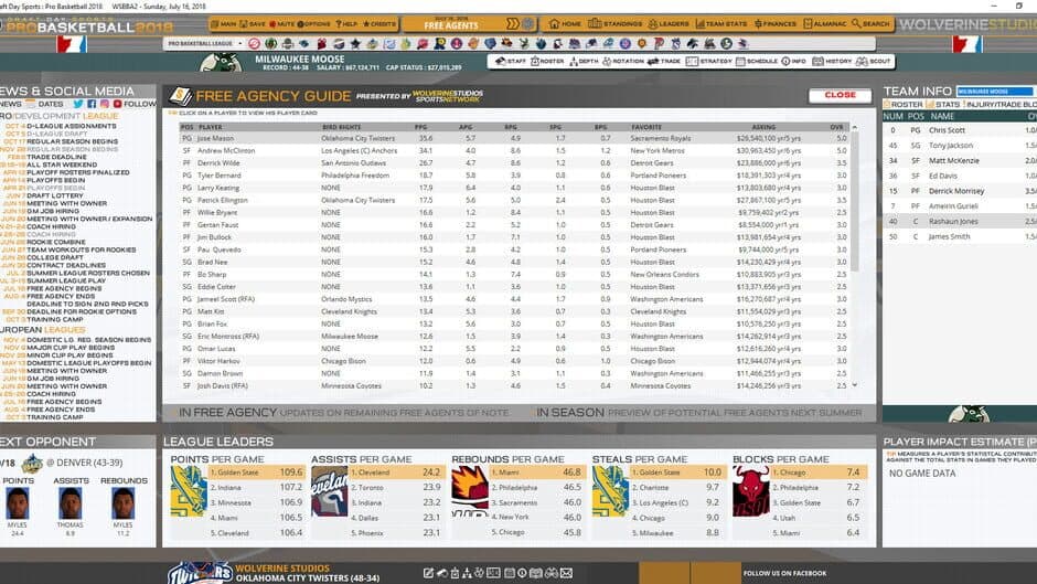 Draft Day Sports: Pro Basketball 2018 screenshot 2
