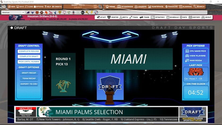 Draft Day Sports: Pro Football 2018 screenshot 4