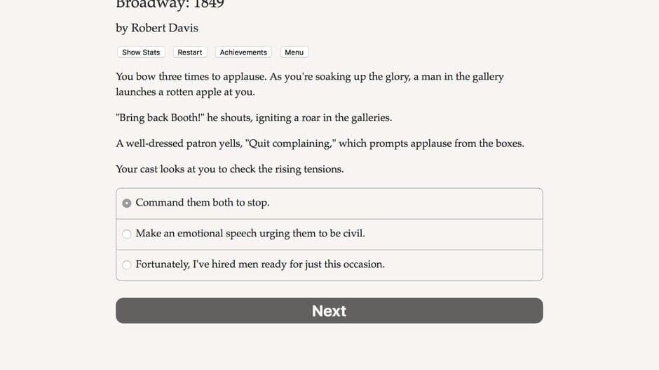 Broadway: 1849 screenshot 4