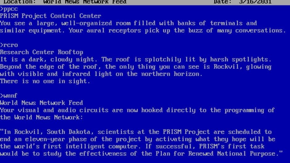 A Mind Forever Voyaging screenshot 1