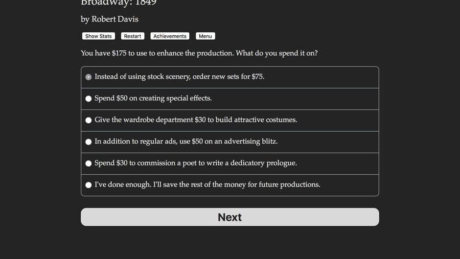 Broadway: 1849 screenshot 1