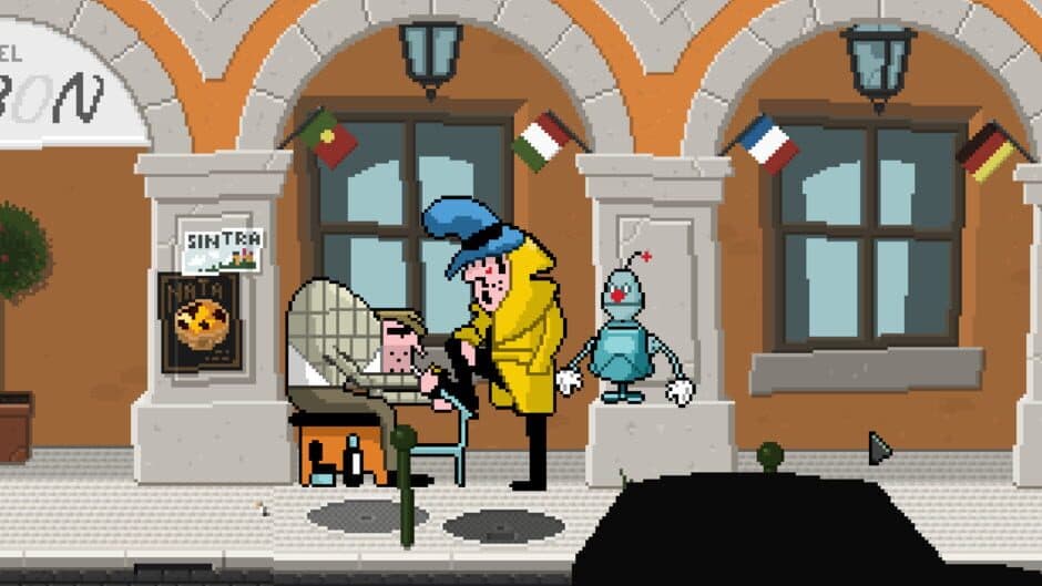 Detective Case and Clown Bot in: Murder in the Hotel Lisbon screenshot 3