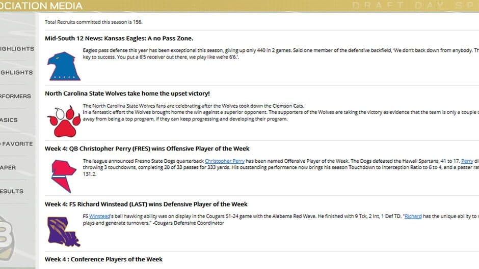 Draft Day Sports: College Football 2018 screenshot 1