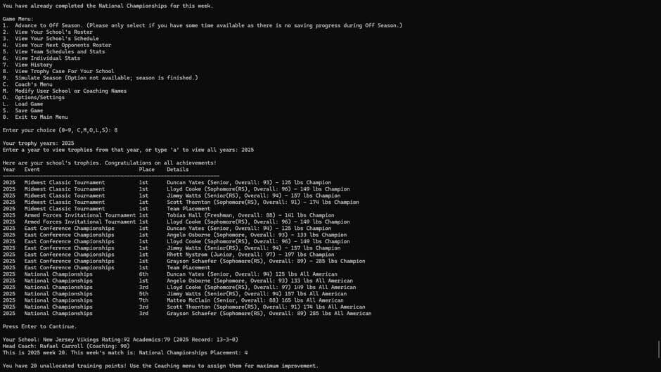 College Wrestling Manager 2026 screenshot 5