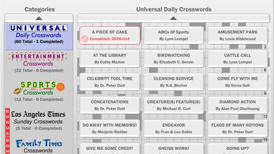 Infinite Crosswords screenshot 1