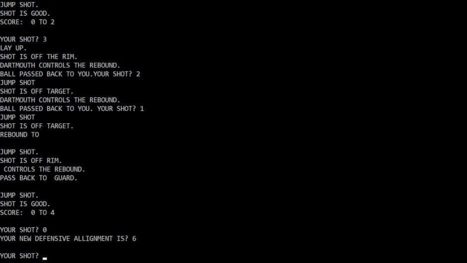 PDP 10 Timesharing Basketball screenshot 2