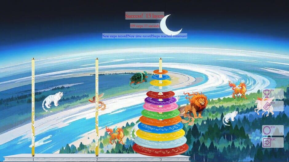 Colorful Tower of Hanoi screenshot 2