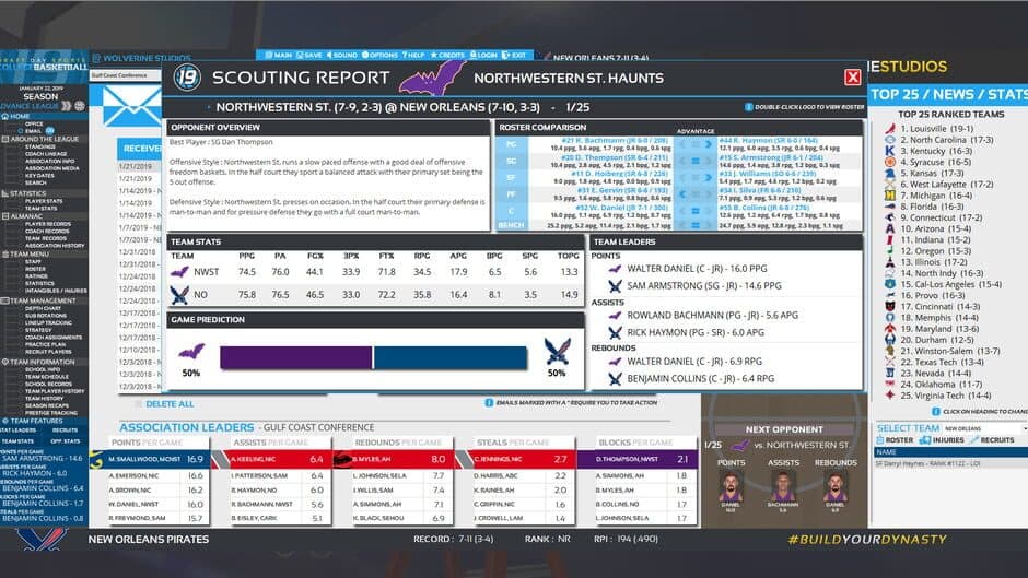 Draft Day Sports: College Basketball 2019 screenshot 1