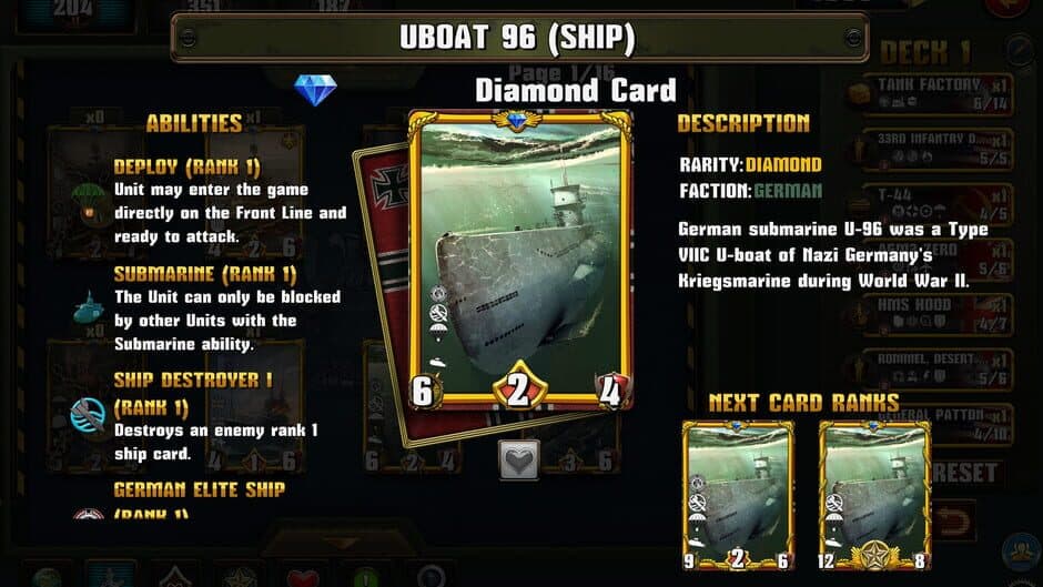 World War II: TCG screenshot 1