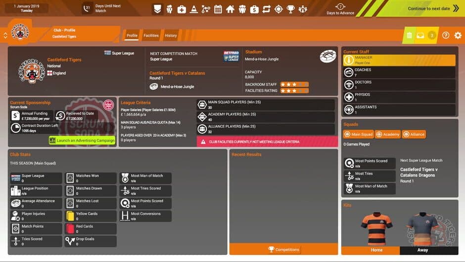 Rugby League Team Manager 3 screenshot 1