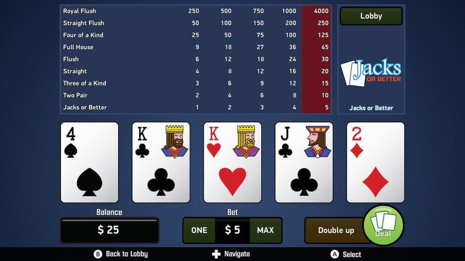 Jacks or Better: Video Poker screenshot 1