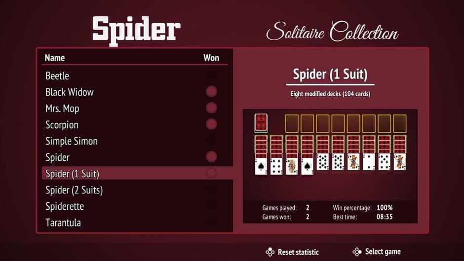 Spider Solitaire Collection screenshot 2
