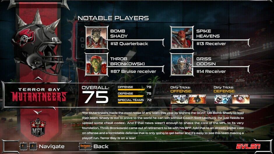 Mutant Football League: Terror Bay Mutantneers screenshot 1