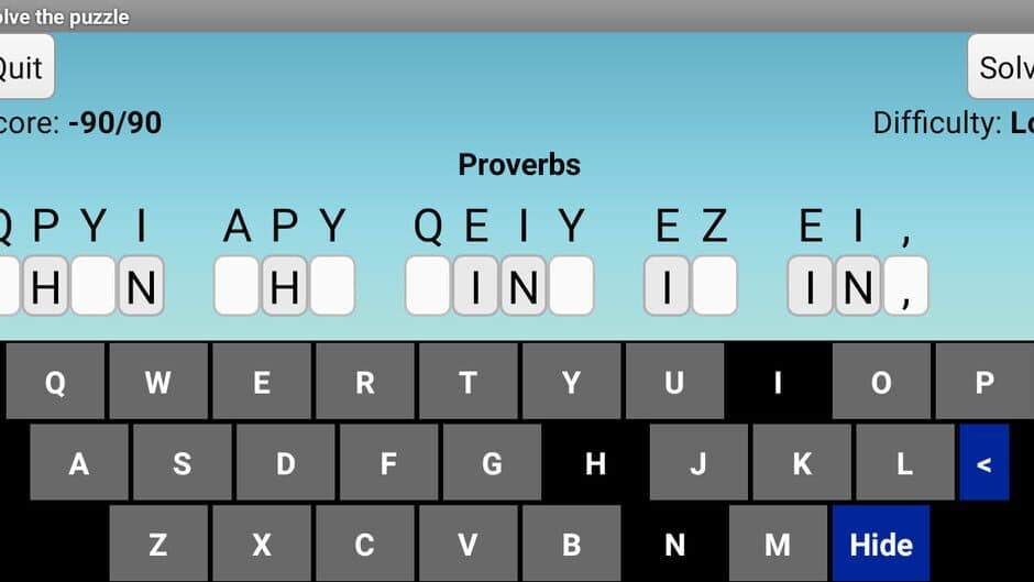 Cryptogram Puzzles screenshot 1