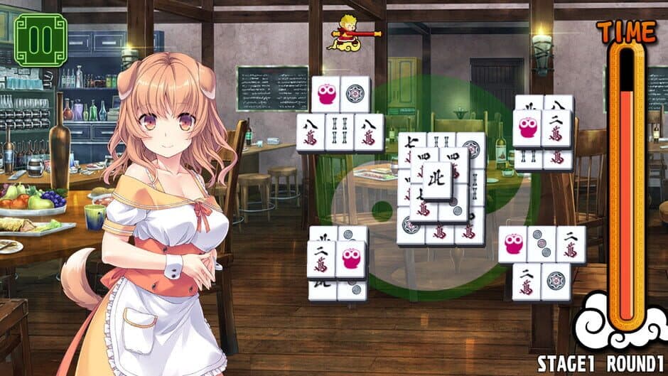 Pretty Girls Mahjong Solitaire: Green screenshot 1