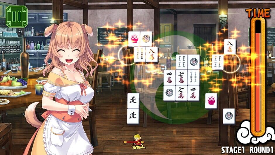 Pretty Girls Mahjong Solitaire: Green screenshot 2