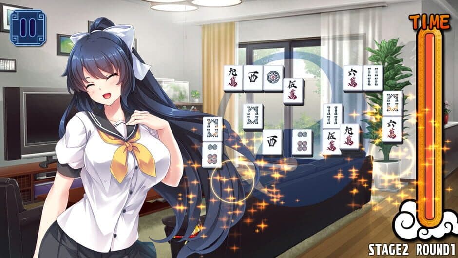 Pretty Girls Mahjong Solitaire: Blue screenshot 3