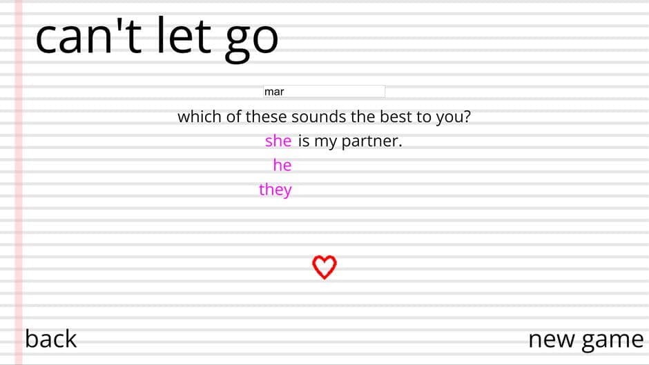 Can't Let Go screenshot 1