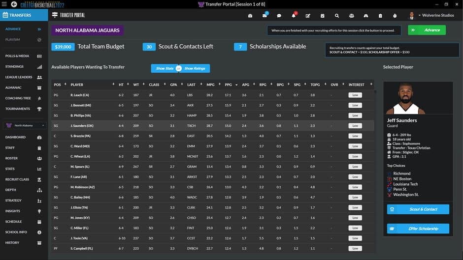 Draft Day Sports: College Basketball 2022 screenshot 6
