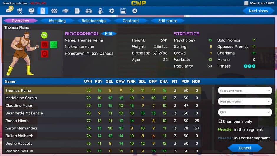 Championship Wrestling Promoter screenshot 1