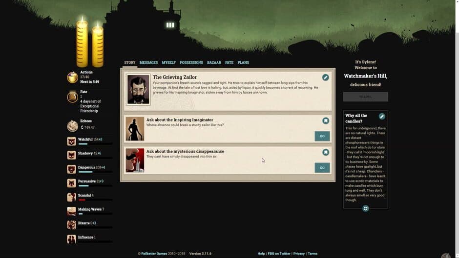 Fallen London screenshot 1