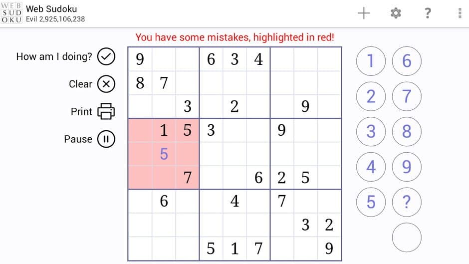 Web Sudoku screenshot 4