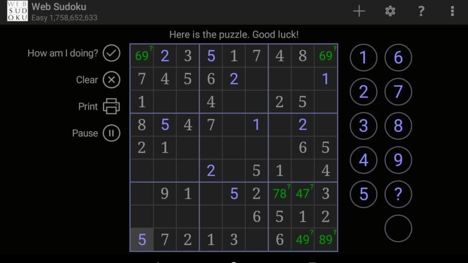 Web Sudoku screenshot 5