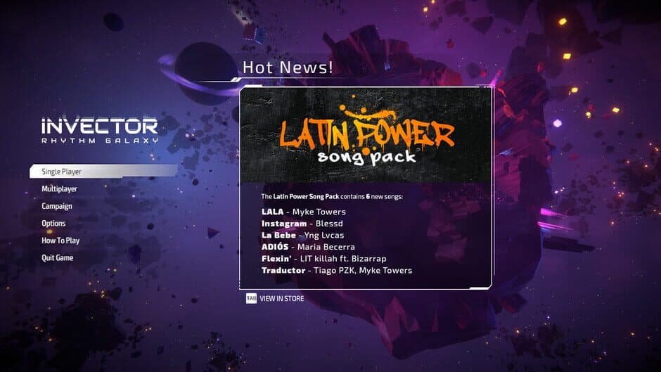 Invector: Rhythm Galaxy - Latin Power Song Pack screenshot 1