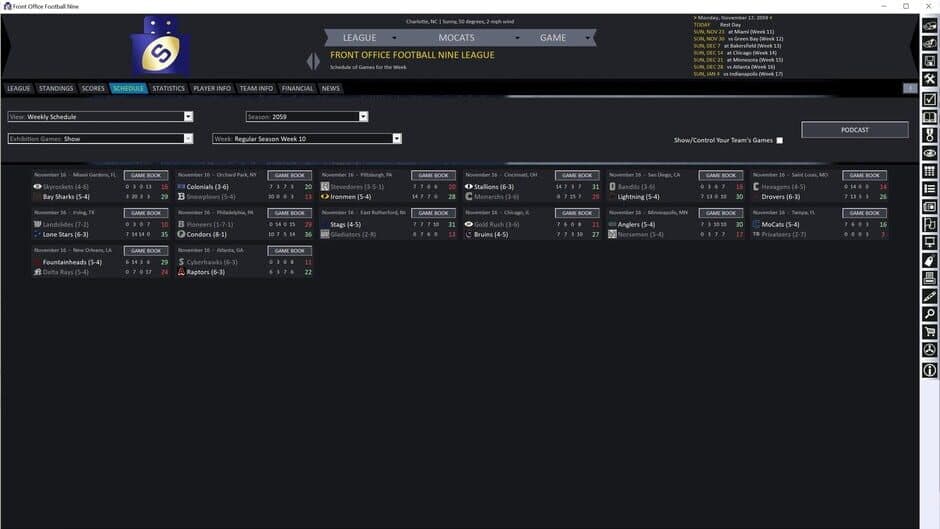Front Office Football Nine screenshot 1