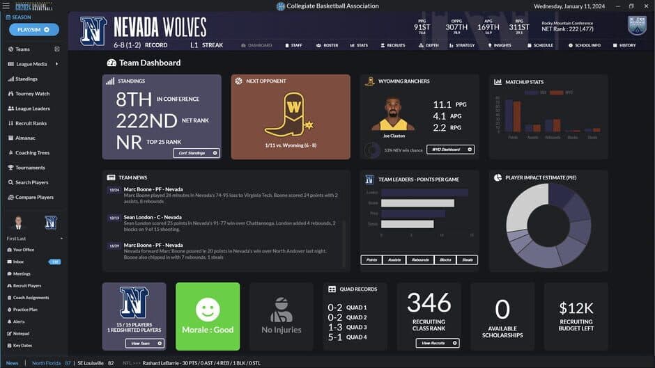 Draft Day Sports: College Basketball 2024 screenshot 3