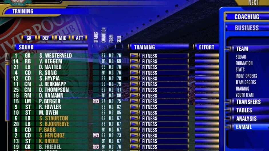 The F.A. Premier League Football Manager 2000 screenshot 1