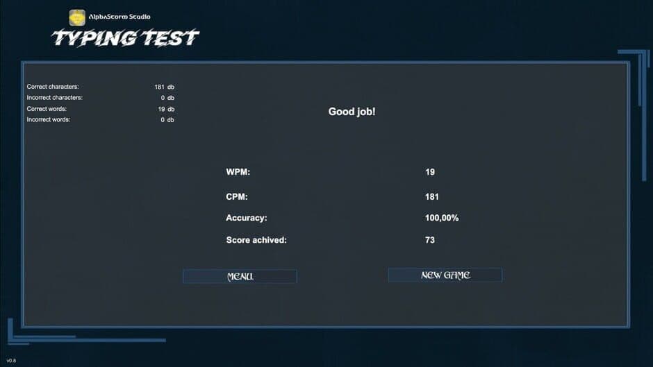 Typing Test screenshot 2