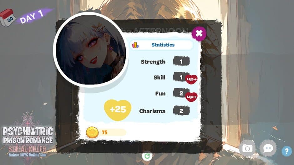 Psychiatric Prison Romance: Serial Killer Anime Boys Dating Sim screenshot 1