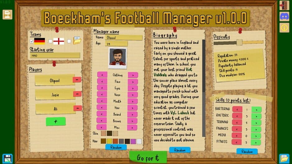 Boeckham's Football Manager screenshot 1