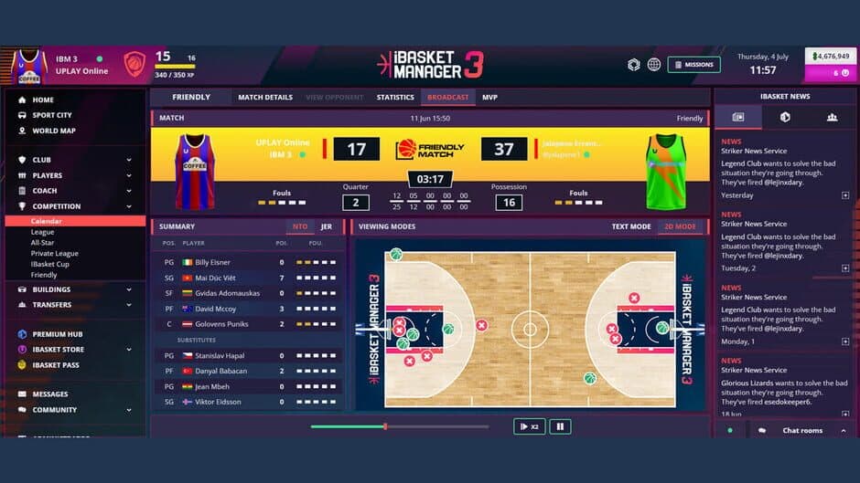 Ibasket Manager 3: Online Basketball Manager screenshot 1