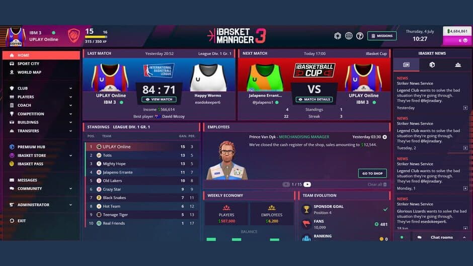 Ibasket Manager 3: Online Basketball Manager screenshot 5
