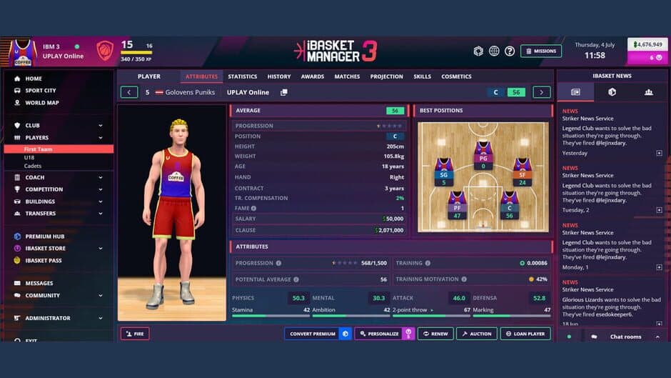 Ibasket Manager 3: Online Basketball Manager screenshot 6