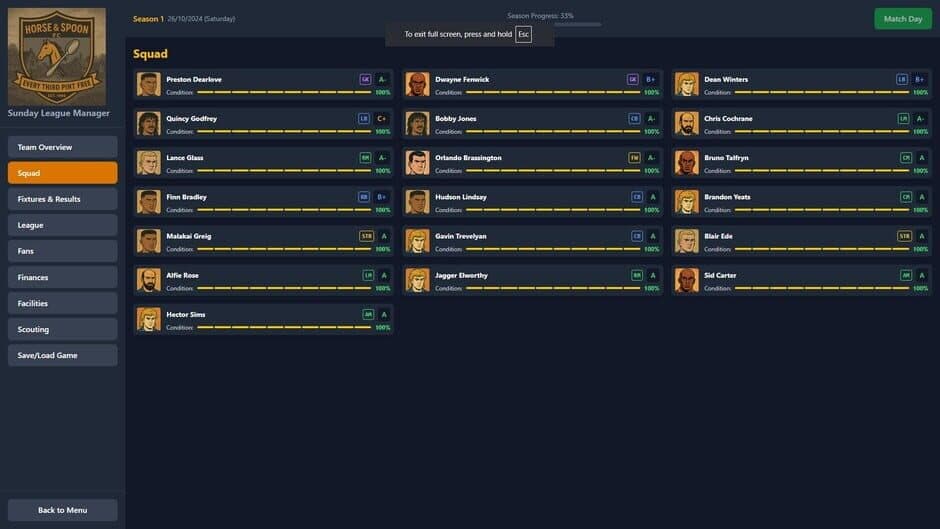 Sunday League Manager: Horse & Spoon screenshot 1