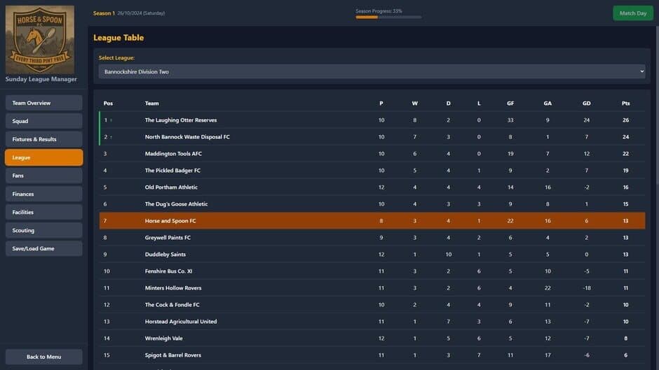 Sunday League Manager: Horse & Spoon screenshot 3