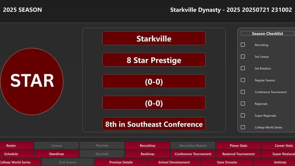 College Baseball: Dynasty Builder screenshot 1