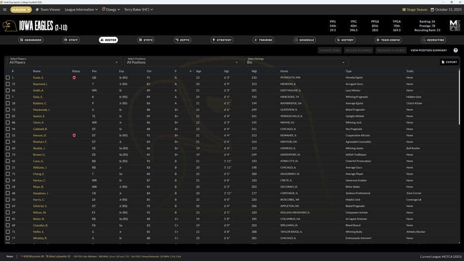 Draft Day Sports: College Football 2026 screenshot 1