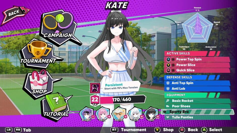 Academy Love Saga: Tennis Angels EX screenshot 1