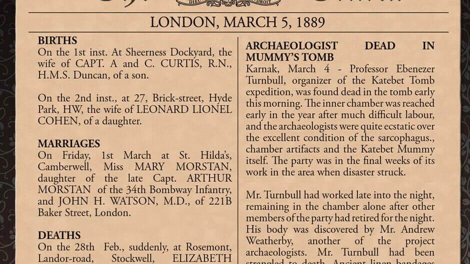 Sherlock Holmes Consulting Detective: The Case of the Mummy's Curse screenshot 2