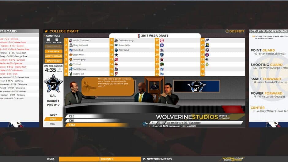 Draft Day Sports: Pro Basketball 2017 screenshot 1