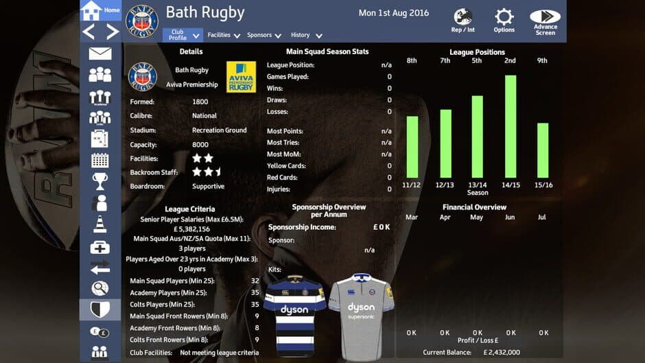 Rugby Union Team Manager 2017 screenshot 4
