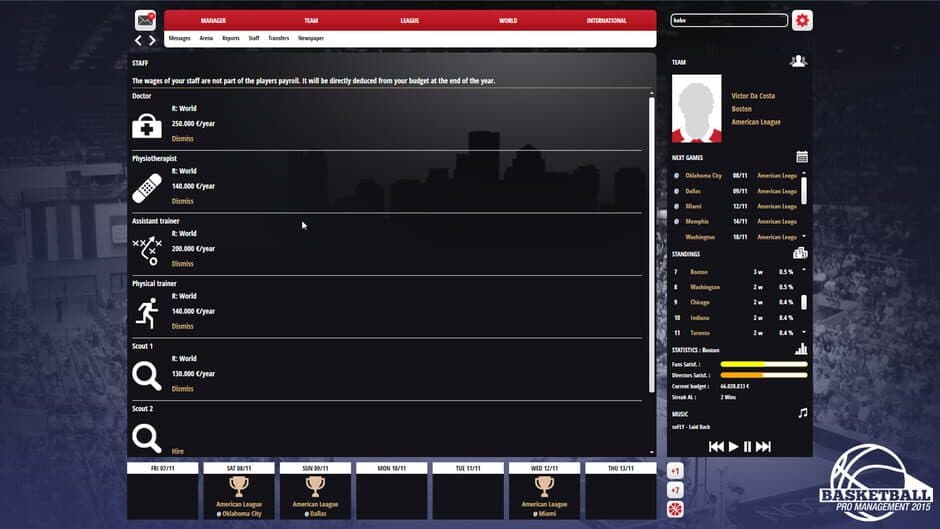 Basketball Pro Management 2015 screenshot 1