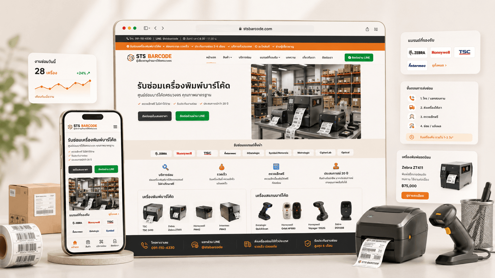 ผลงานเว็บไซต์ STS Barcode