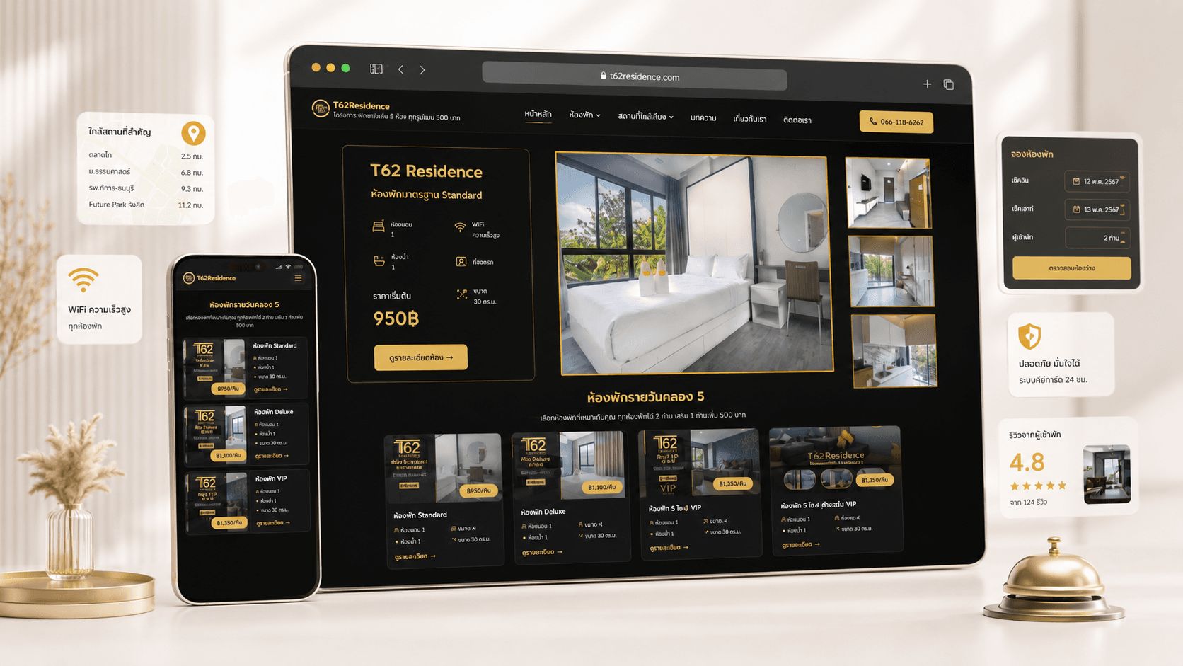 ตัวอย่างผลงานจริง — T62 Residence